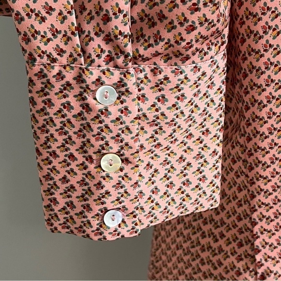 Zara button front maxi silky ditzy floral print dress, size medium. - Picture 9 of 13